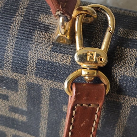 RARE FENDI FF MONOGRAM~ 2 WAY WITH CROSSBODY STRAP - Picture 10 of 16